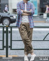 Maden Men's Corduroy Pants Large Size Baggy Vintage Wide Pants Loose Straight Cargo Trousers Male Winter Warm Classic Streetwear